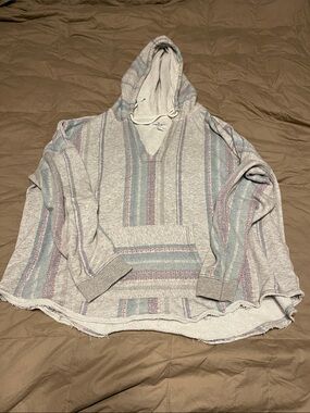 Light Gray Hooded BoHo American Eagle Sweater
